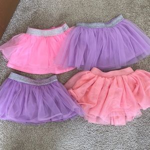 4 pairs of 3-6 month tutus - pinks & purples 💜💕
